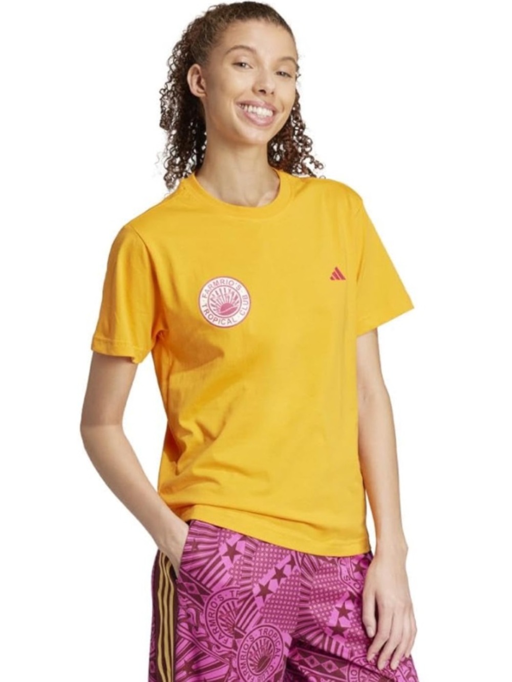 Adidas x FARM Women's Rio Graphic Tee Bright Orange Women’s X-SMALL🧡NWT✨